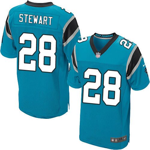 Nike Panthers #28 Jonathan Stewart Blue Alternate Men's Stitched NFL Elite Jersey